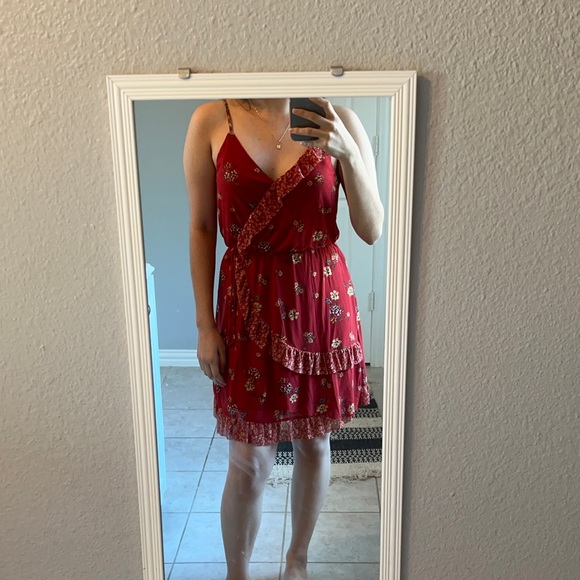 Red Mini Floral Dress - Picture 5 of 5